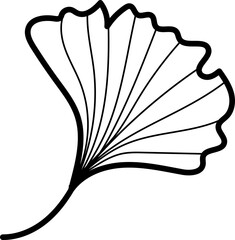 line art gingko biloba leaf vector illustration