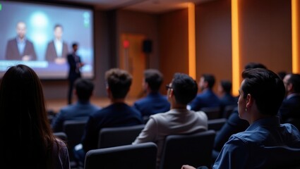 Corporate Gathering and Presentation. Attendees in the conference venue. Business and Entrepreneurship Insights.
