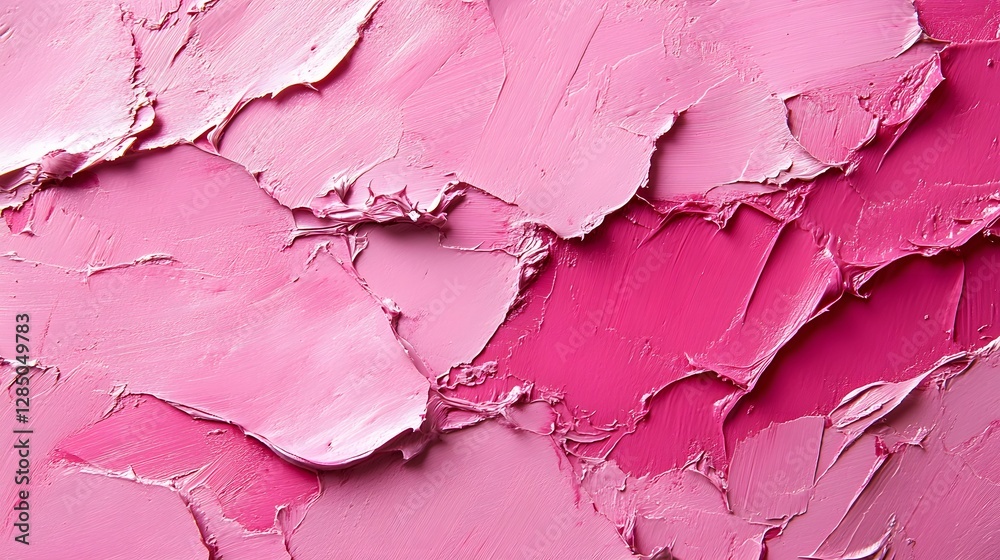 Poster close-up view of pink paint with varied textures and shades. abstract pink palette: a textured maste