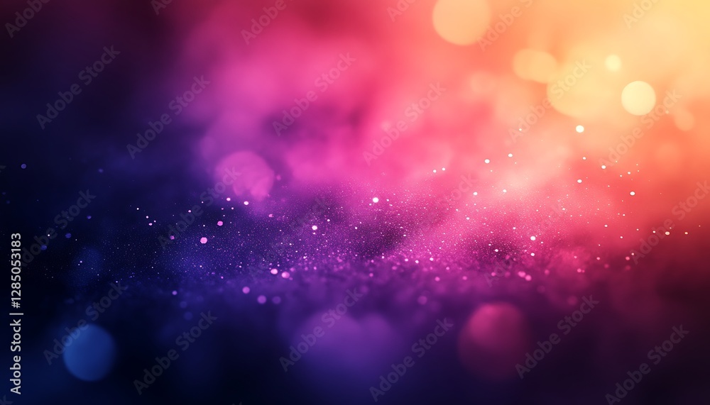 Wall mural colorful abstract backdrop showing vibrant bokeh and glittery particles effects