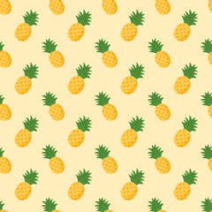 Pineapple Pattern &ndash; Tropical Fruit Paradise Background