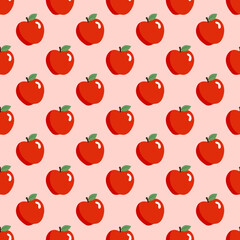 Apple Pattern – Classic Red and Green Fruit Illustration