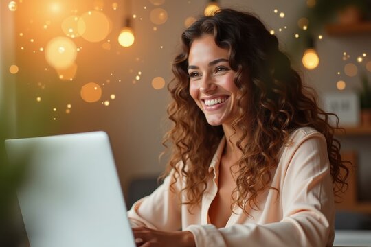 Online certifications Virtual corporate events Cybersecurity training AI copywriting tool women-owned domyessay Riverside transcription Weworkremotely Murf Brightside health Young smiling woman with 