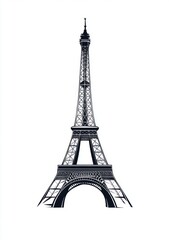 Eiffel Tower: A striking silhouette of the iconic landmark, the Eiffel Tower, captured in elegant detail, perfect for conveying travel and architectural themes.