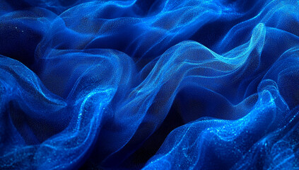 Obraz premium Abstract blue digital background with dynamic particle wave