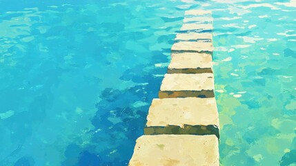 Obraz premium Retirement fund step chart flat design top view long-term savings theme water color vivid.