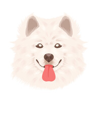 Samoyed Dog Sticking Out Tongue – Cute Pet Art