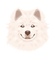 Smiling Samoyed Dog – Happy Fluffy Dog Illustration
