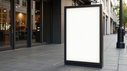 Empty contemporary outdoor business sign template for logo placement