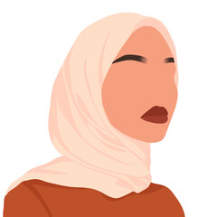 Muslim Woman Wearing Hijab – Modest Fashion Minimalist Illustration