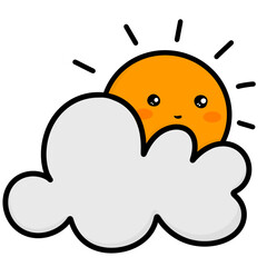 funny cloud with sun