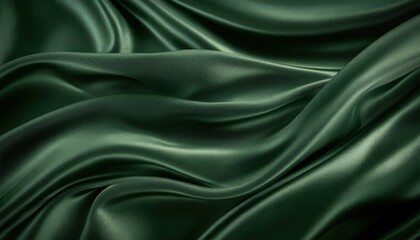 Fototapeta premium Dark Green Luxurious Fabric Texture with Elegant Drapes