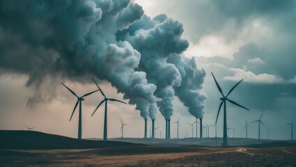 Concept of lowering CO2 emissions. Businesses focused on renewable energy can help mitigate climate change and global warming. A clean and eco-friendly environment free from carbon dioxide emissions.