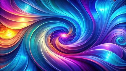 Obraz premium Vibrant swirls of color blend together in a dynamic abstract background with shades of blue and purple hues, creating a mesmerizing visual effect, colorful, geometric shapes