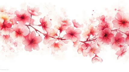 A delicate watercolor illustration of cherry blossoms on a soft background.