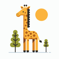 giraffe animal vector illustration