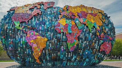 A Colorful World: This vibrant sculpture of the world made of colorful materials captures the essence of global unity, sparking conversations about our planet.