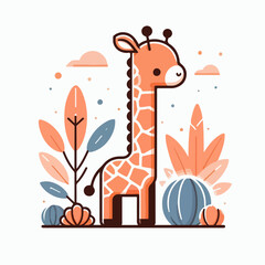 giraffe animal vector illustration
