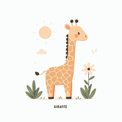 giraffe animal vector illustration