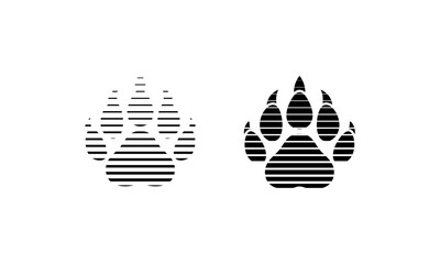 premium logo silhouette bear paw