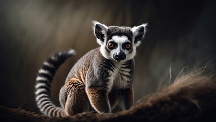 Fototapeta premium Close-up of a ring-tailed lemur