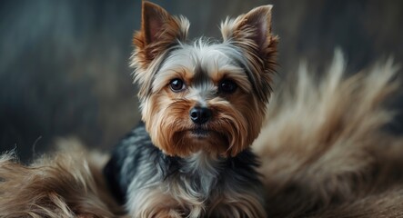 Charming Little Yorkshire Terrier Dog