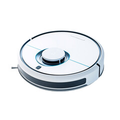High Performance Modern Robot Vacuum Cleaner Button Isolated on Transparent Background