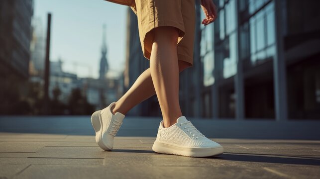 Foot health improvement through wearing supportive sneakers. Featuring comfort and posture