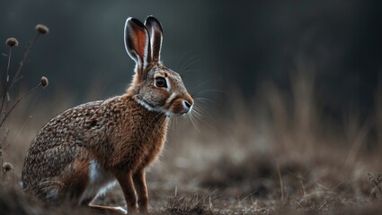 Fototapeta premium Brown hare of Europe (Lepus europaeus)