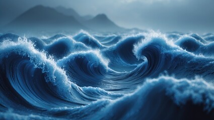 Contemporary abstract design featuring ornamental elements inspired by ocean waves.