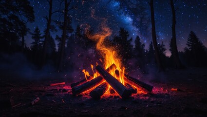 Nighttime Campfire