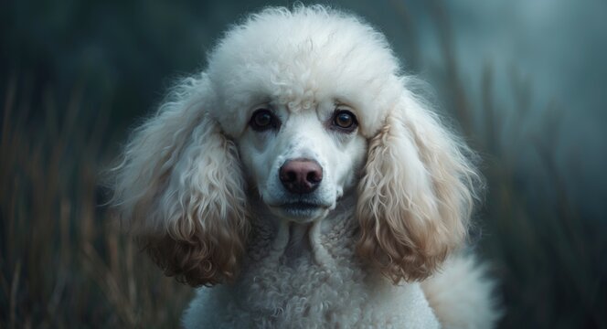 Elegant white poodle
