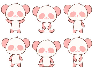 いろいろなポーズのパンダセット