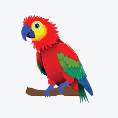 Colorful Parrot on a Branch