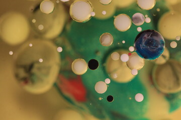 Liquid art with Ink, Paint, Mica Powder, Milk and Oils