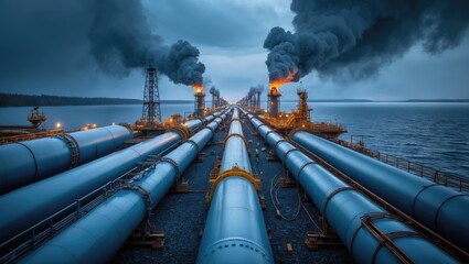 Pipelines of Nord Stream 1 and 2