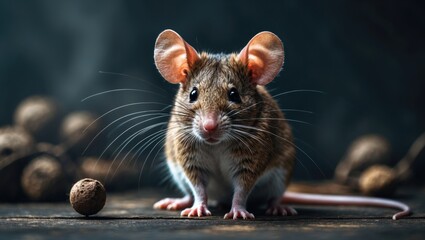 Alphabet flashcard featuring the letter M alongside the animal mouse