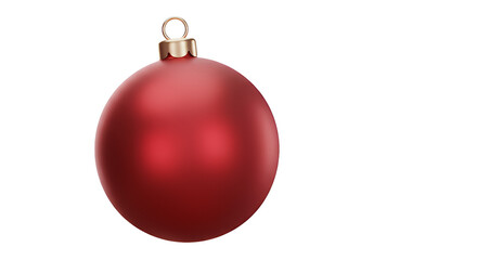 Red Christmas Ornament Isolated Transparent Background 3D Render