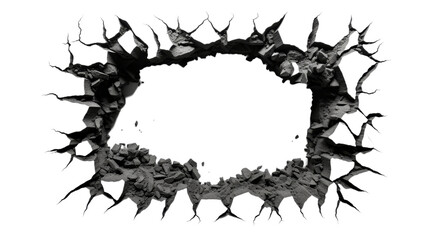 Hole in black brick wall