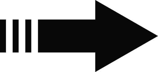Black arrow right direction. Arrow shape element. Simple arrows on white background