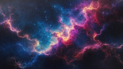 Naklejka premium luminous colors cosmic nebula of tomorrow shimmering mosaic on a dark background. polished textured universe