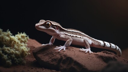 Naklejka premium Coleonyx variegatus bogerti, portrait of the western banded gecko from the southwestern U.S. in Arizona.