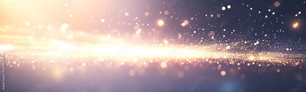 Aufkleber Abstract light streaks with shimmering particles against a dark background.