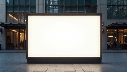 Empty Lightbox advertising display mockup situated in an urban area, providing a blank space for showcasing your branding or marketing campaign.