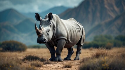 Fototapeta premium Rhino Awareness Day poster, September 22