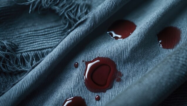 A detailed view of fabrics illustrating methods for cleaning and removing stains like coffee and blood, intended for promoting cleaning products, detergents, and promotional materials. an EPS file