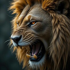 close up portrait of a lion