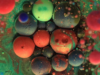 Liquid art with Ink, Paint, Mica Powder, Milk and Oils