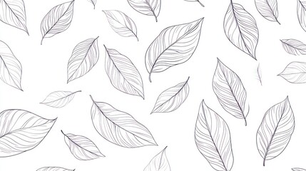 Obraz premium Scattered leaves, white background, nature design, website template