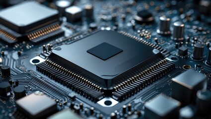 Fototapeta premium Detailed view of CPU pins.